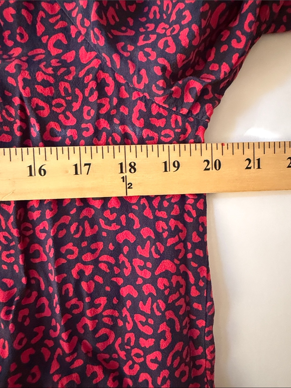 Vineyard Vines Tiered Leopard Print Dress Navy Red Size Large 3/4 Sleeves - Picture 5 of 9